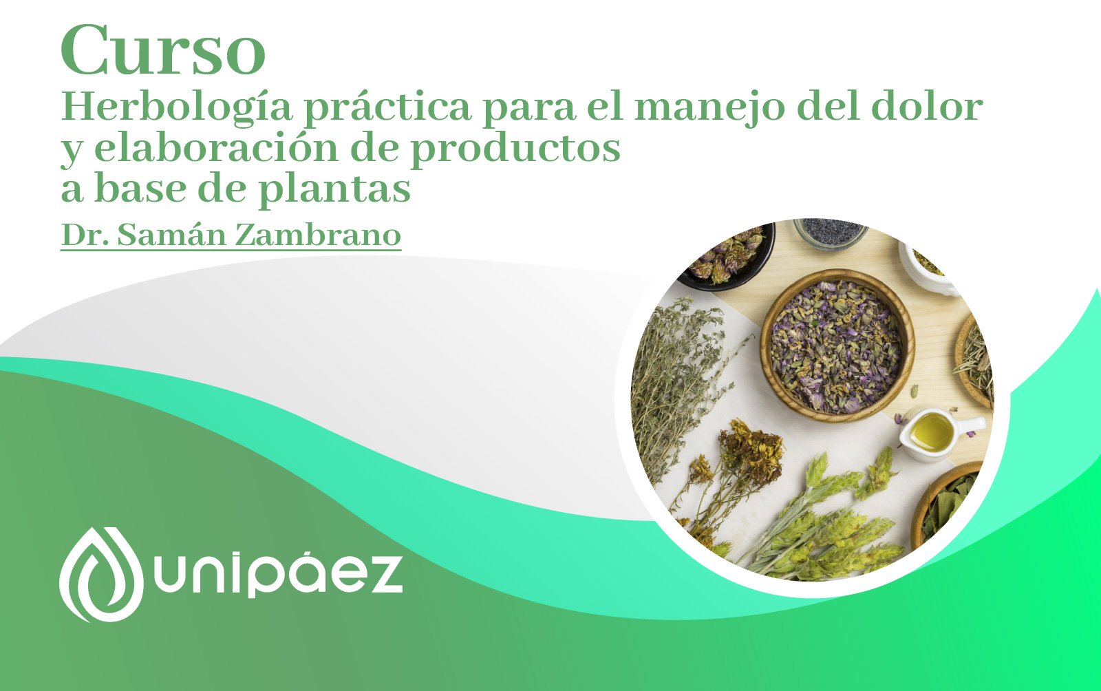 Curso Herbología práctica para el manejo del dolor y elaboración de productos a base de plantas.